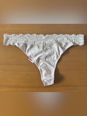 Cosabella Amore Lovee Lace-Trim Thong Panty in Light abuse